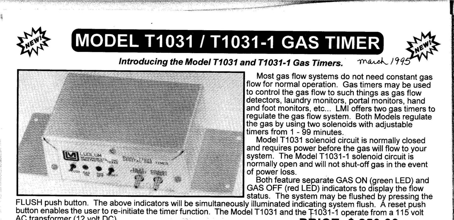 Ludlum Model 1031-1 Gas Timer
