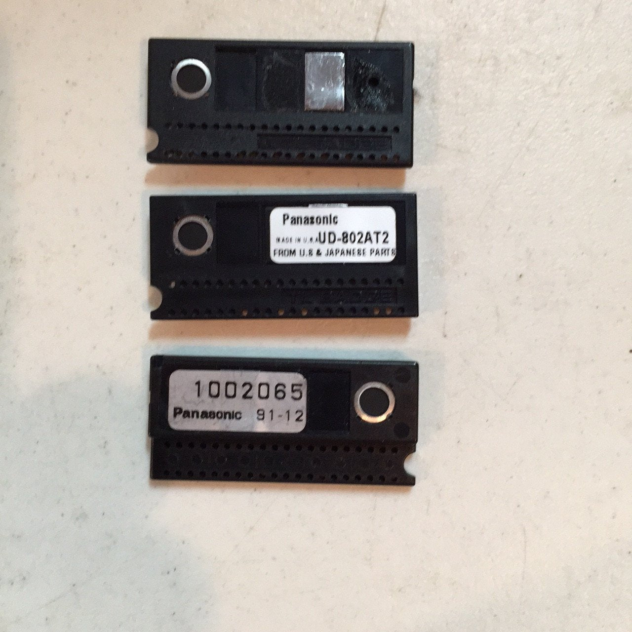 Panasonic UD-802AT2 dosimeters (thinner plastic over E2 than UD-802AT for beta dosimetry)
