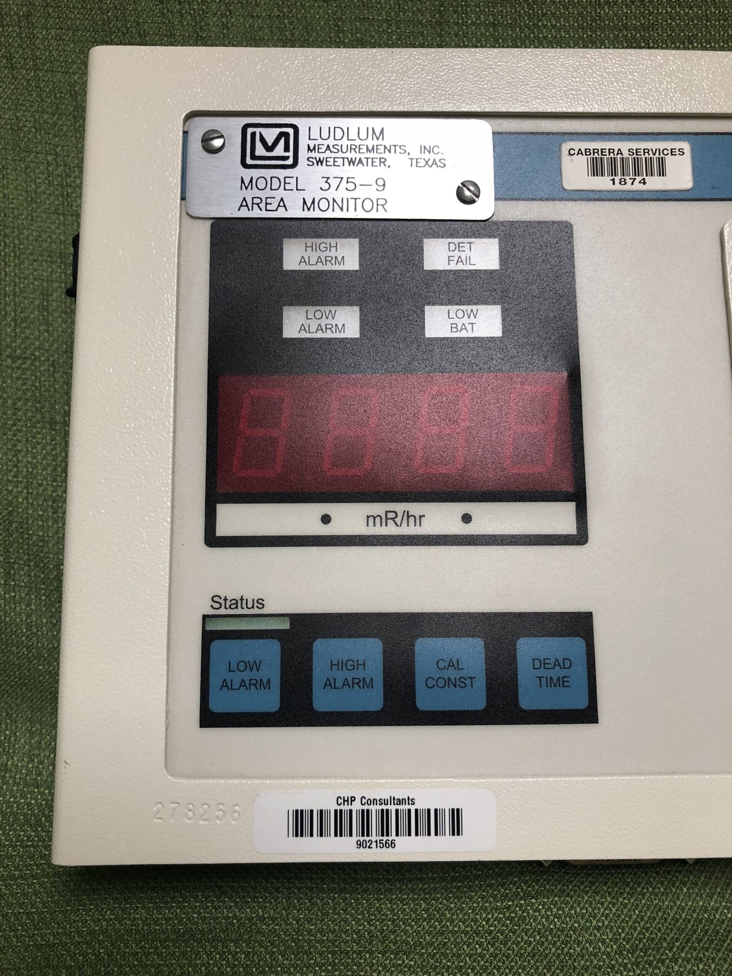 Ludlum Model 375-9 Area Monitor with Model 45-9 Ion Chamber for Pulsed Fields