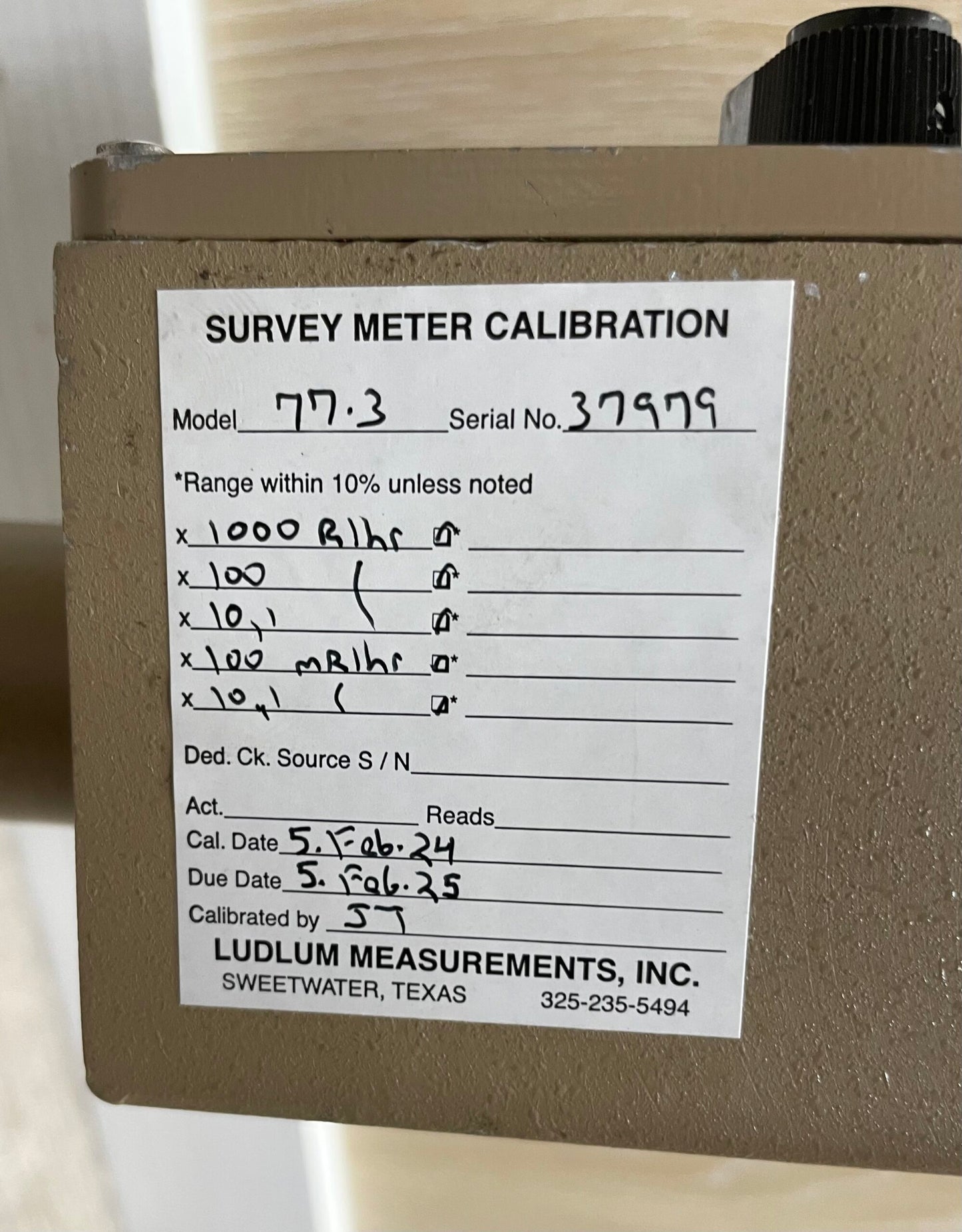 Ludlum Model 77-3 Stretch Scope, All calibrated until 02/2025