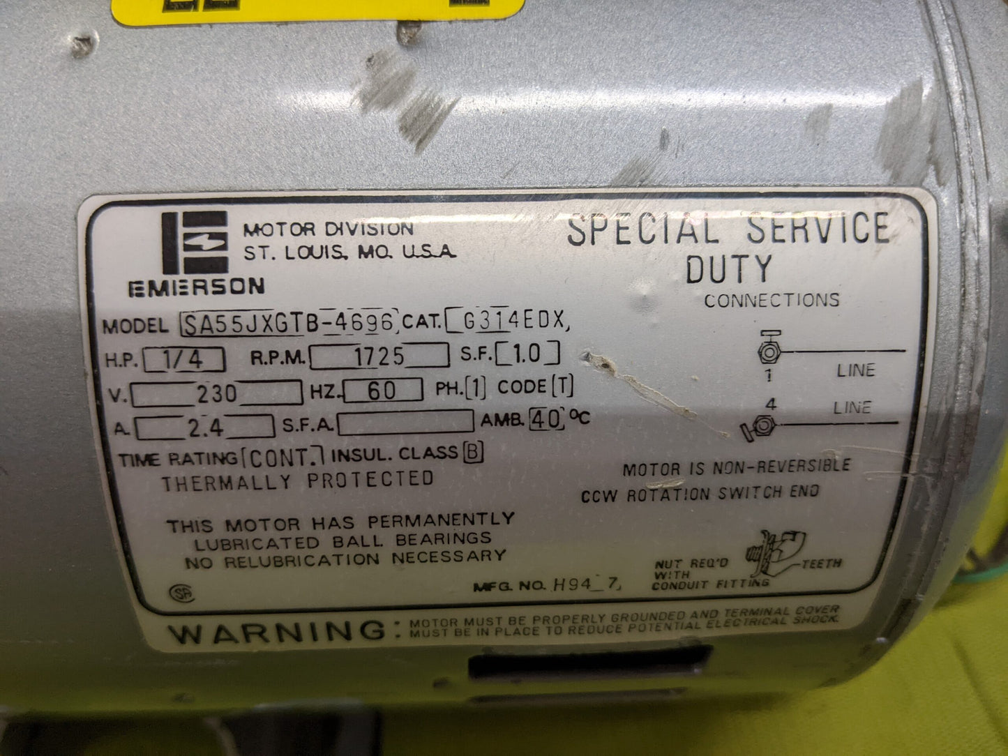 Gast model 0523-101Q-G314DX with Emerson motor