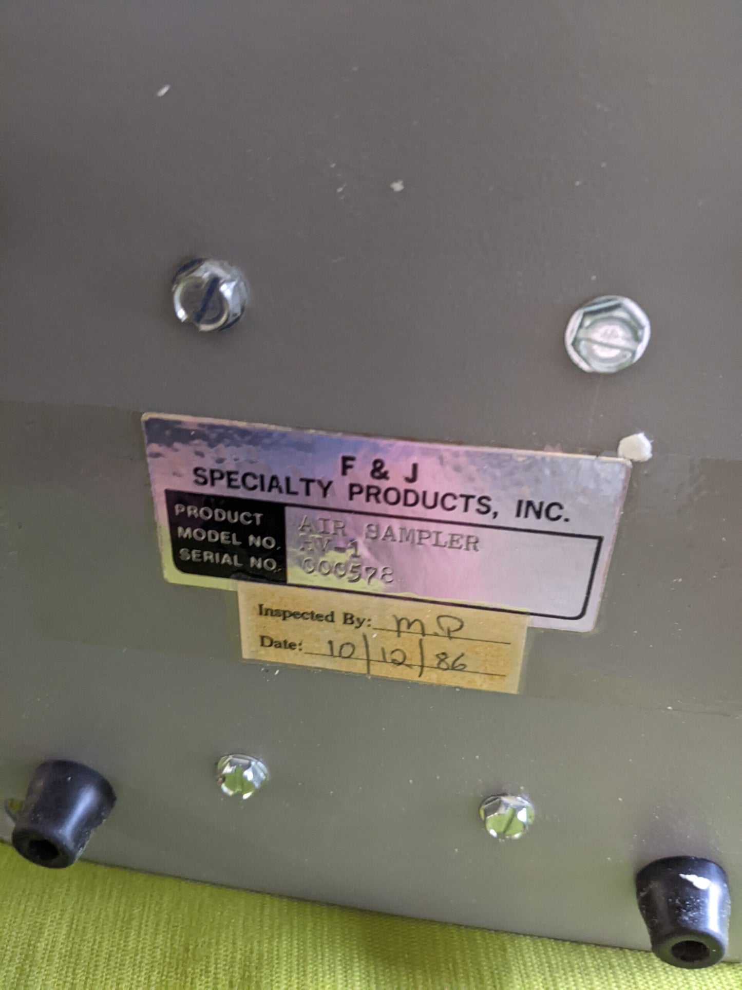 F&J HIGH VOLUME AIR SAMPLER MODEL HV-1