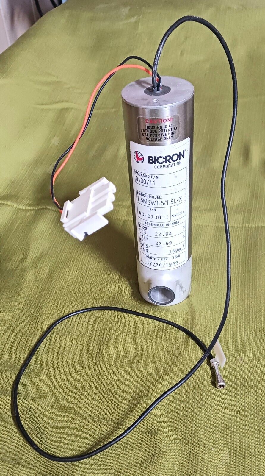 BICRON 1.5MSW1.5/1.5L-X 0100711 GAMMA SCINTILLATION CRYSTAL DETECTOR