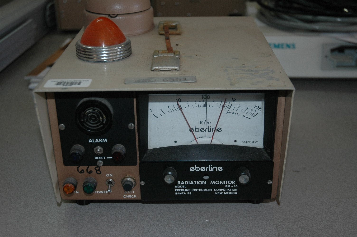 Eberline RM-16 Alarming Radiation Monitor - USED