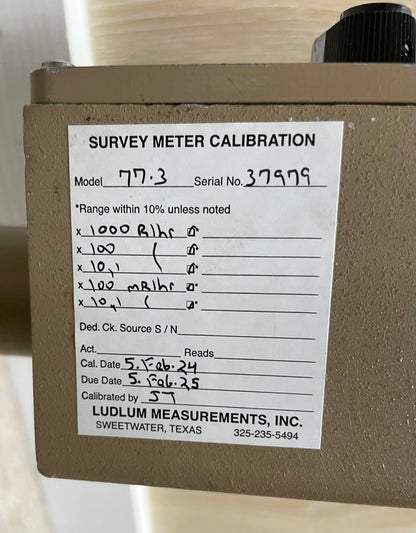 Ludlum Model 77-3 Stretch Scope, All calibrated until 02/2025