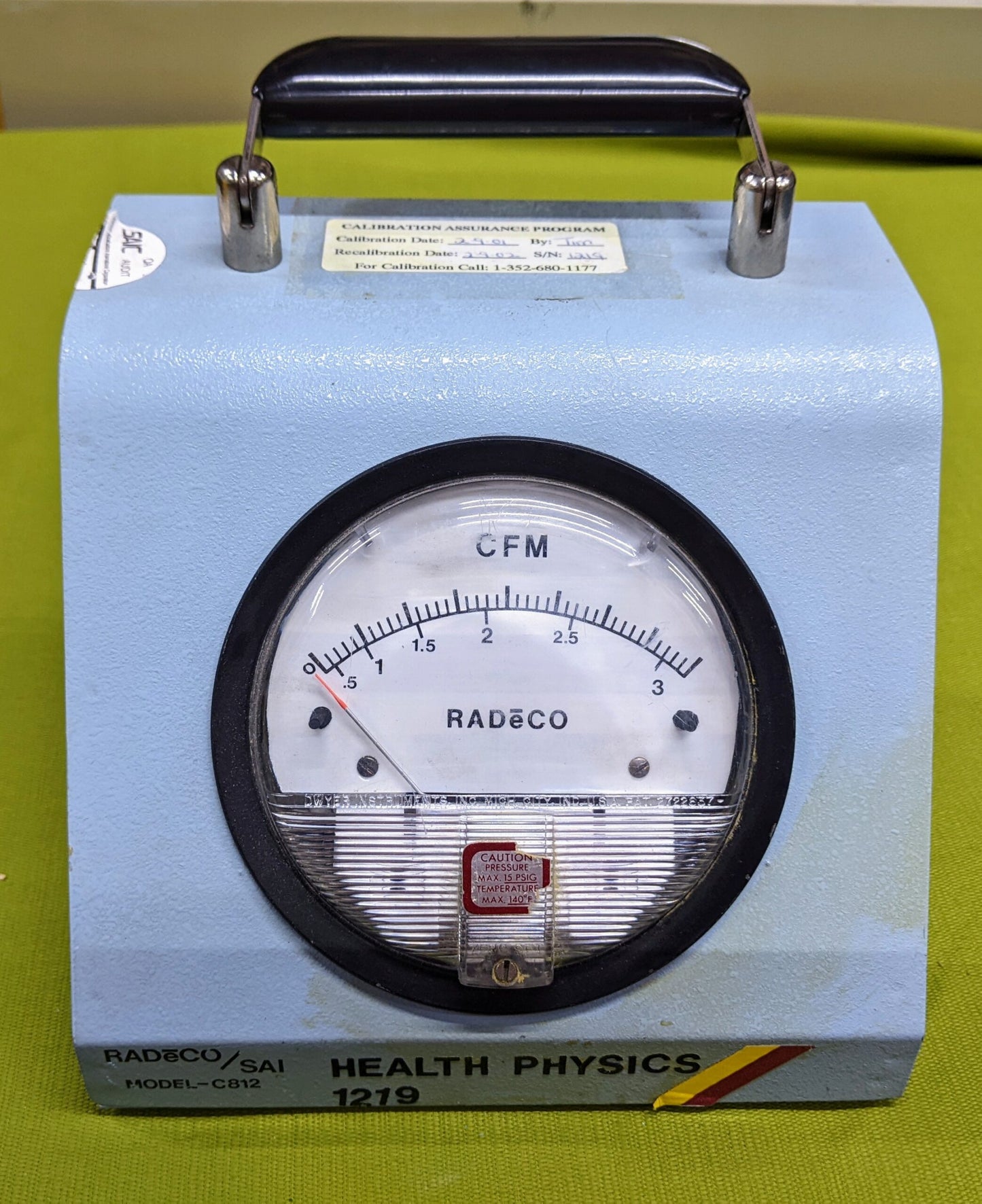 Radeco SAIC Air Flow Calibrator Model C812