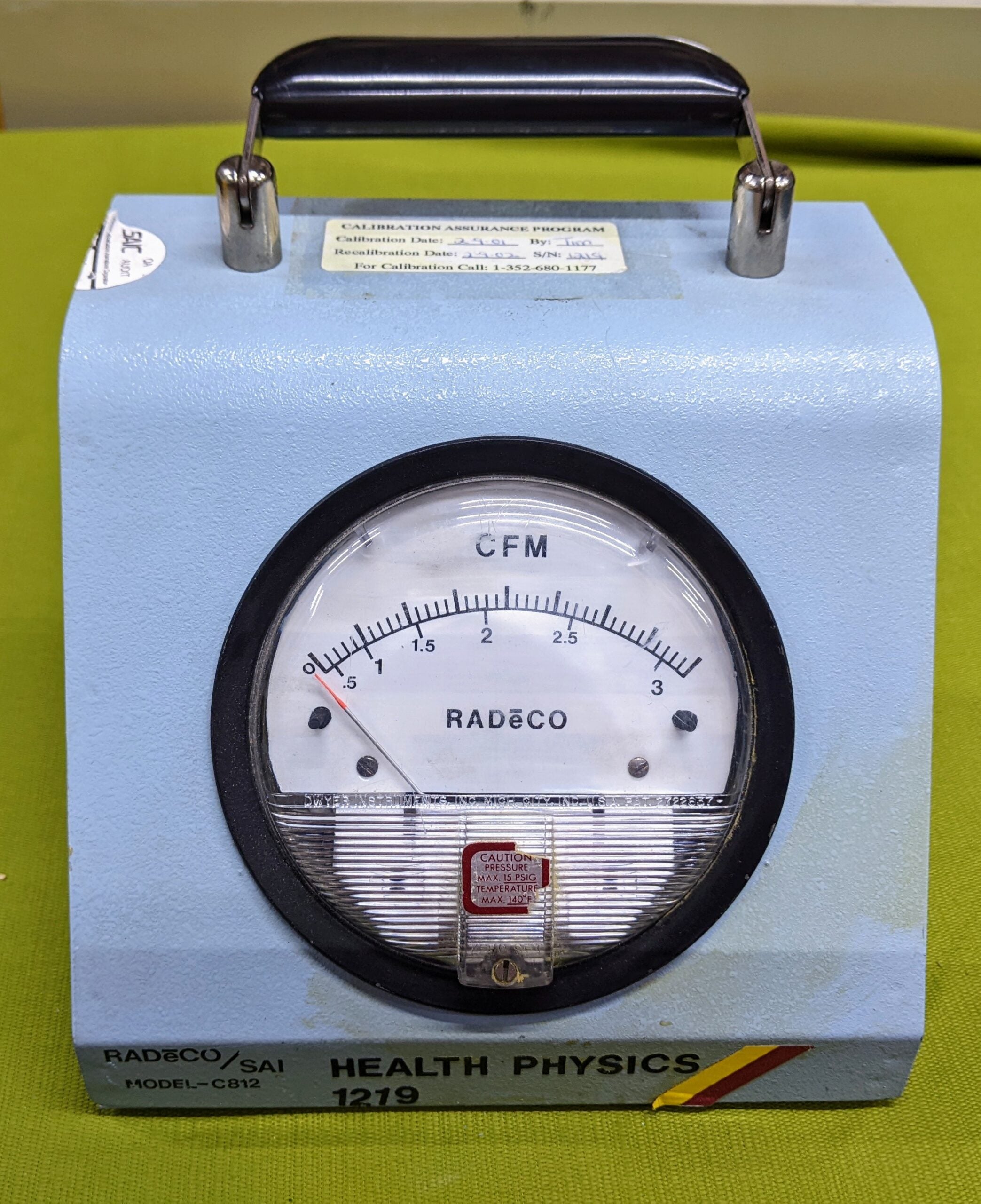 Radeco SAIC Air Flow Calibrator Model C812