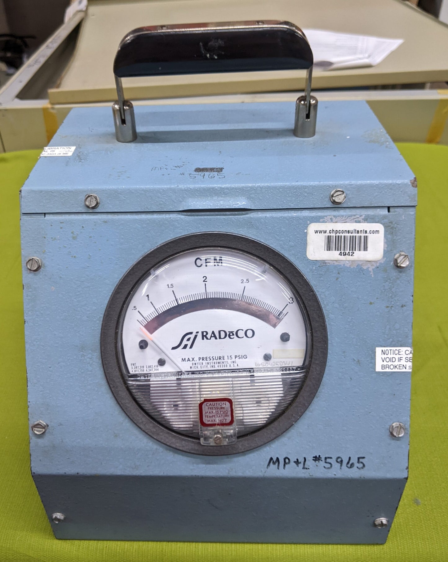 Radeco SAIC Air Flow Calibrator Model C-812