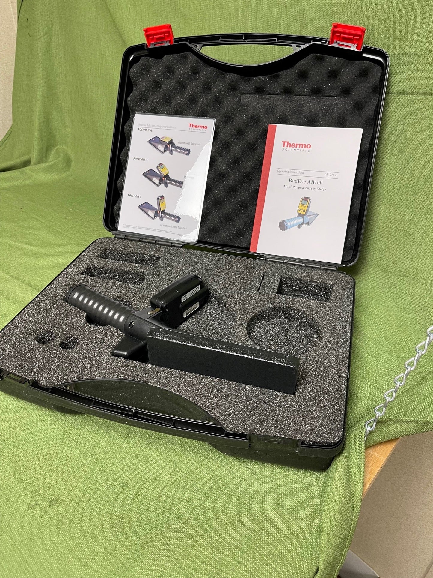 RadEye AB100 Alpha-Beta Contamination Monitor in hard case