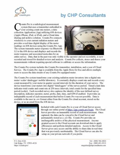Radiation Alert Inspector WITH CountsPro, Transfer All Your Counts to the Cloud